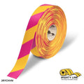 Industrial Safety Floor Marking Tape PVC Yellow/Magenta Chevrons, 2" W x 100 ft. L