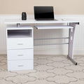 White Desk with Three Drawer Pedestal an