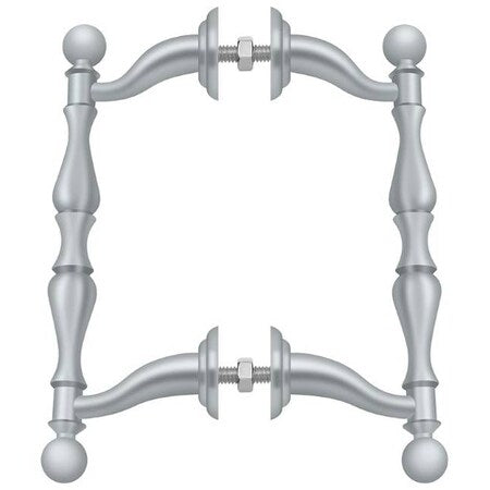 Off-Set Handle Pull, Back-To-Back Set Satin Chrome