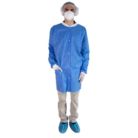 Lab Coat, Blue, 3XL, 50 PK