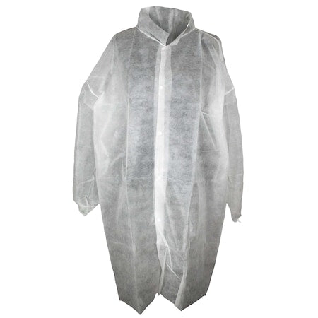 Disposable Lab Coat, White, 3XL, 50 PK