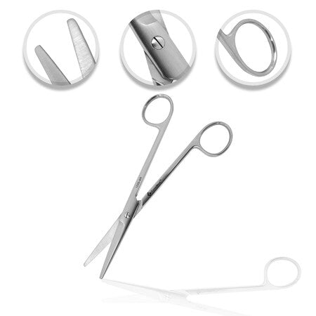 OR Grade Mayo Scissors, 6.75", STR, Serr