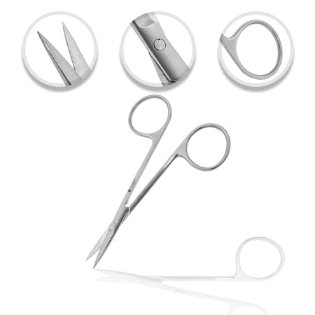 O.R. Grade Iris Scissors, 4.5", STR, LR