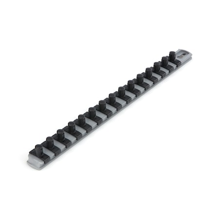 3/8 Inch Drive x 13 Inch Socket Rail, 15 Clips (Gray)