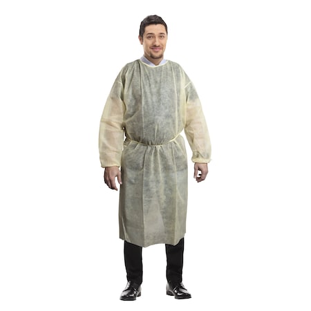 Isolation Gown, Yellow, 1XL, PK100
