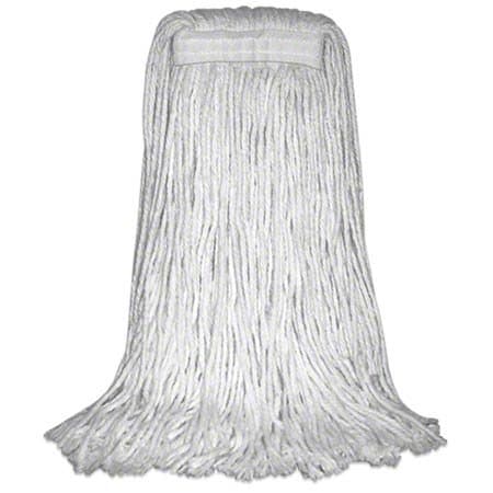 4 Ply Wet Mop, 20 oz Dry Wt, Cut-End, White, Cotton, PK12, P10020