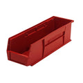 Hang & Stack Storage Bin, Polypropylene, Red, 5 in H, 5-1/2 in W, 18 in L