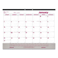 Monthly Desk Pad Calendar, 22 x 17, White/Burgundy Sheets, 12-Month (Jan to Dec): 2025