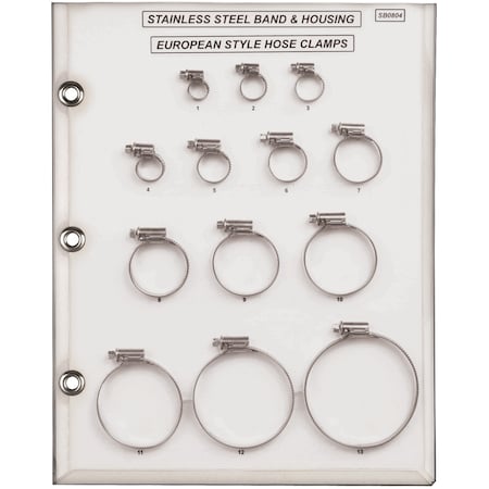 Stain Bnd Hose Clamp Samp Bd 8mm-90mm Clamp Rng Euro Sty