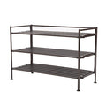 Shoe Rack,Resin Slatted,3 Tier,Espresso