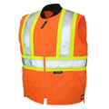 Hi-Vis Quilted Safety Vest XL Class 2 X Back, , Zipper 3 Pockets