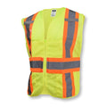 Two-Tone Expandable Safety Vest 2XL Class 2 , Zipper Closure 4 Pockets, 2 Mic Tab, ID Window