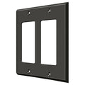 Double Rocker Switch Plate, Number of Gangs: 2 Solid Brass, Oil Rubbed Bronze Finish