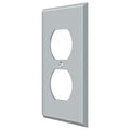 Double Outlet Switch Plate, Number of Gangs: 1 Solid Brass, Brushed Chrome Finish