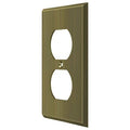 Double Outlet Switch Plate, Number of Gangs: 1 Solid Brass, Antique Brass Finish