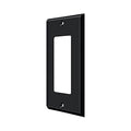 Single Rocker Switch Plate, Number of Gangs: 1 Solid Brass, Paint Black Finish