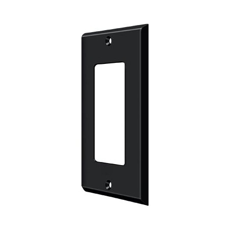 Single Rocker Switch Plate, Number of Gangs: 1 Solid Brass, Paint Black Finish