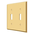 Double Standard Switch Plate, Number of Gangs: 2 Solid Brass, PVD Polished Brass Finish