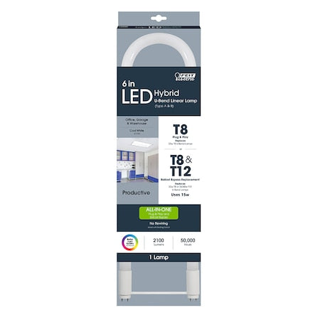 Light bulb, LED, 6in, T8, U-Bend, PK12