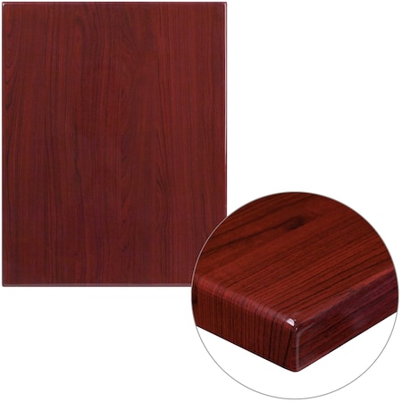 Mahogany Resin Table Top, 24" x 30", 24" W, 30" L, 2" H, Red