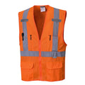 Atlanta Hi-Vis Vest 4XL Class 2 X Back, , Zipper 6 Pockets, 2 Mic Tab