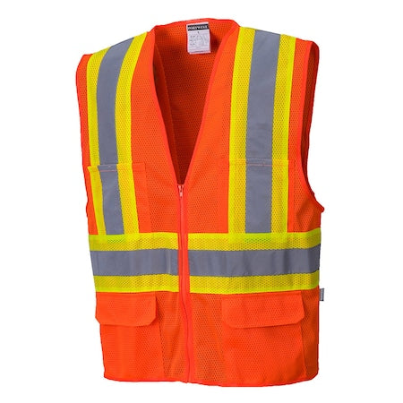 Tulsa Hi-Vis Vest XL Class 2 , Zipper 6 Pockets