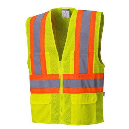 Tulsa Hi-Vis Vest 5XL Class 2 , Zipper 6 Pockets