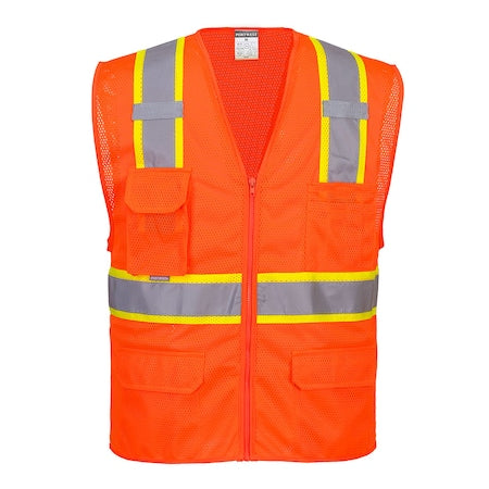 Orlando Hi-Vis Vest L Class 2 , Zipper 6 Pockets, 2 Mic Tab