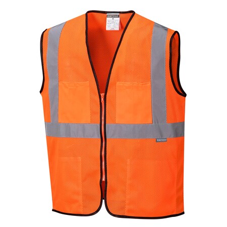 Tampa Hi-Vis Vest 2XL Class 2 , Zipper 4 Pockets