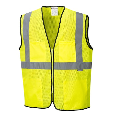 Tampa Hi-Vis Vest XS Class 2 , Zipper 4 Pockets