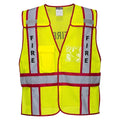 Hi-Vis Public Safety Vest 2XL, 4XL Class Class 2 , Hook and Loop 2 Mic Tab