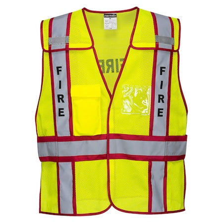 Hi-Vis Public Safety Vest 2XL, 4XL Class Class 2 , Hook and Loop 2 Mic Tab