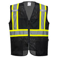 Non-ANSI Hi-Vis Vest 2XL , Zipper 4 Pockets, 2 Mic Tab