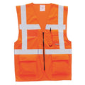 Hi-Vis Safety Vest 5XL Class 2 , Zipper 7 Pockets, 2 Mic Tab, ID Window