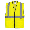Hi-Vis Safety Vest S Class 2 , Zipper 2 Pockets, 1 Mic Tab