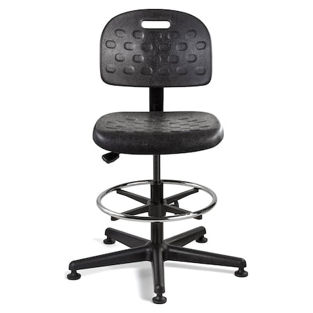 Task Chairs Drafting Chair, No Arm, 21-1/2" to 31" Height, Polyurethane, Black