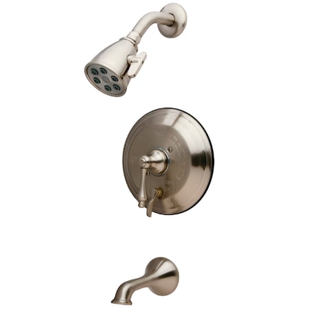 Tub and Shower Faucet, Brushed Nickel, Wall Mount