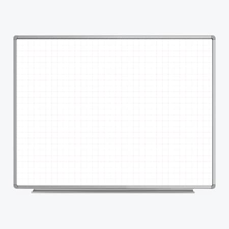 Wall-Mounted Magnetic Ghost Grid Whiteboard - 48 in x 36 in