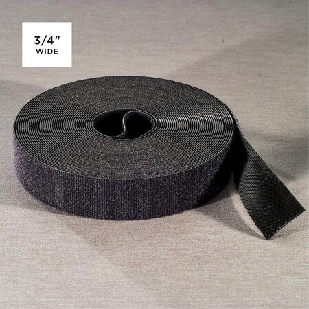 Hook and Loop Tape, 5/8"x75 ft., 25 ft, 5/8 in W, Black