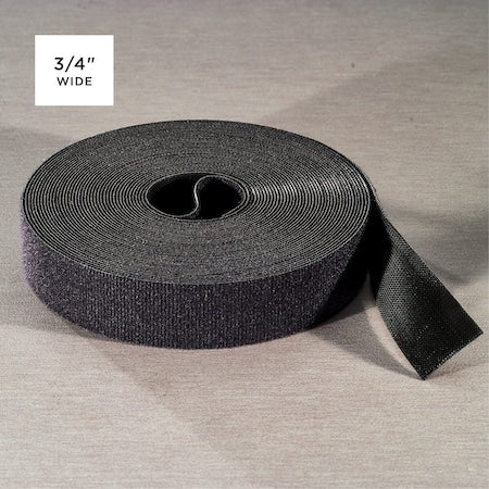 Hook and Loop Tape, 1"x75 ft., 25 ft, 1 in W, Black