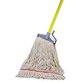Large Wet Mop, Looped-End, White, Blended