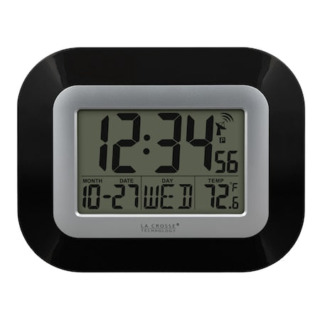 Atomic Digital Wall Clock w Indoor Temp