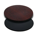 Round Table Top with Black or Mahogany R