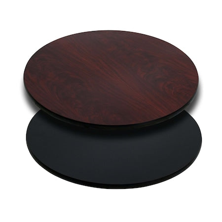 Round Table Top with Black or Mahogany R