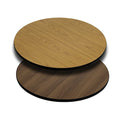 Round Round Table Top with Natural or Walnut R, 30" W, 30" L, 1.125" H, Laminate, Wood Grain