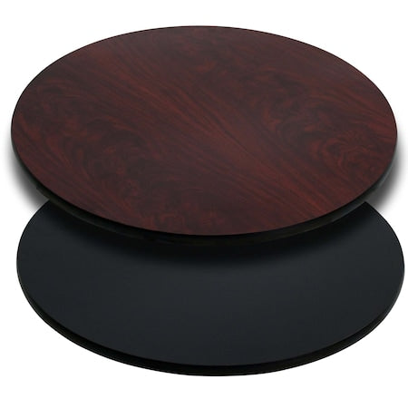 Round Table Top with Black or Mahogany R