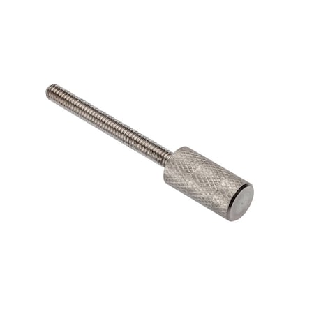 Thumb Screw, #6-48 Thread Size, Knurl Narrow Head, Plain Stainless Steel, 1/2 in Lg