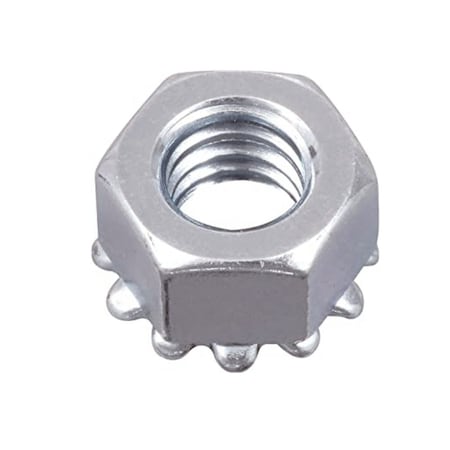 KEPS Nut, 1/4"-28 Size, Steel Zinc