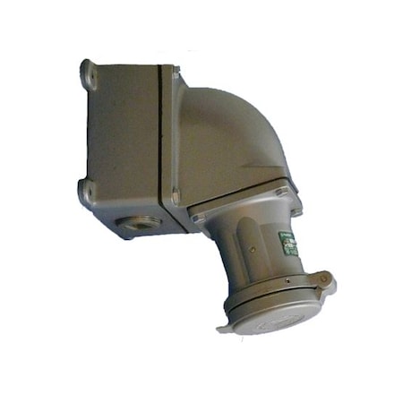 Pin & Sleeve Connector, 30 A, 600V AC, Three Phase, 3 Pole, Style 1 Grounding, Gray
