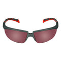 Series 2000, Safety Glasses, Anti-scratch, Red Mirror Lens, Gray/Red Frame, 20 PK